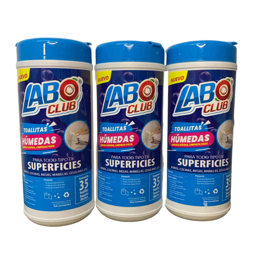 3 Toallas humedas de limpieza fácil