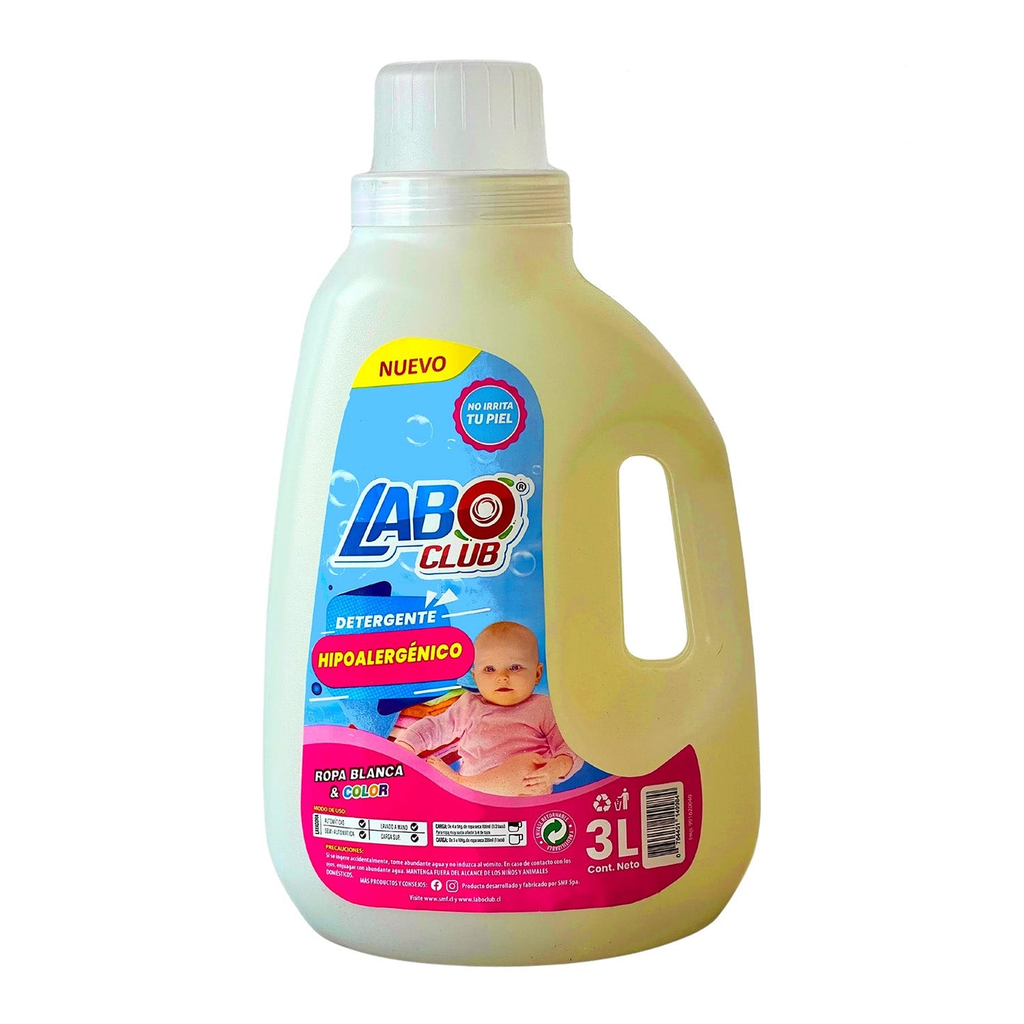 Detergente ropa blanca y color hipoalergénico 3 litros