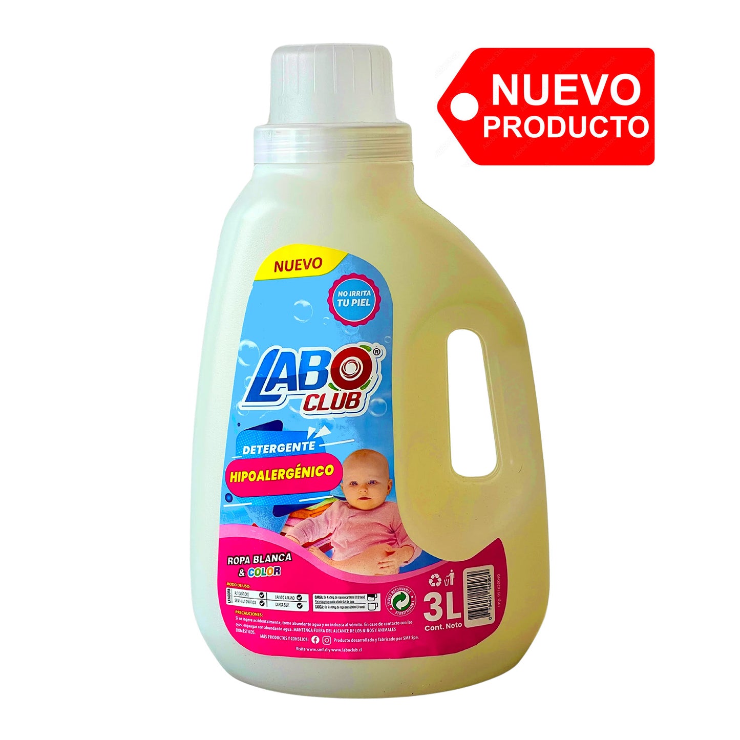Detergente ropa blanca y color hipoalergénico 3 litros